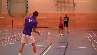 Badminton Doppeltaktik IndoAngriff Classic Angriff  1 Schritt Ballmaschine Double Attack [upl. by Edith876]