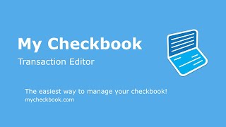 Understanding the transaction editor in My Checkbook [upl. by Anitrebla]