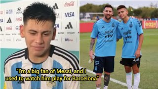 Argentina U17 Star Echeverri Names Messi as Reason for Wanting To Play For Barcelona [upl. by Yzdnil]