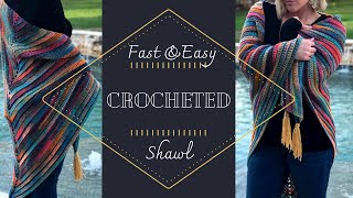 HOW TO CROCHET a Shawl FAST and EASY The My First Shawl Pattern Tutorial [upl. by Nedaj548]