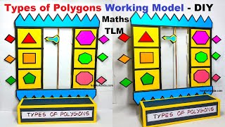 polygon shapes2d 3d working model types maths  maths tlm  diy  craftpiller howtofunda [upl. by Dnomyad266]