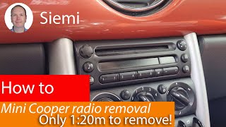 Remove  replace radio Mini Cooper R50  R52  R53 [upl. by Yduj]