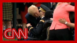 Hear what Trump reportedly said about injured veteran after this hug [upl. by Ihsir]