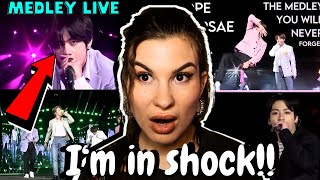 BTS  Dope  Baepsae  Fire  Run MEDLEY LIVE  REACTION [upl. by Anelas]