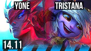 YONE vs TRISTANA MID  612 Rank 9 Yone Dominating  KR Challenger  1411 [upl. by Anivas216]