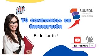 📣 Cómo obtener la Constancia de Inscripción  SUNEDU👇 [upl. by Partan696]