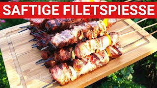 ♨️ GRILLBLITZ Saftige Filet Spieße blitzschnell vom Gasgrill BBQ Tutorial Schweinefilet Lende [upl. by Wilhelmina]