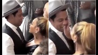 Jay Z and Beyonce Get Romantic Start Kissing At Grammy Party [upl. by Phox508]