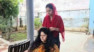 Mammi ki hair massage 💆‍♀️  Mammi ko bhut majha aya 😍 [upl. by Durning]