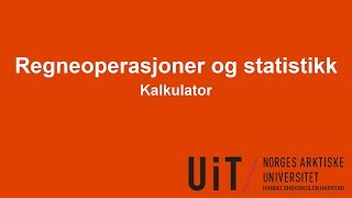 Kalkulator  Regneoperasjoner og statistikk [upl. by Abekam978]