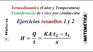 Transferencia de Calor por conducción  ejercicios resueltos 1 y 2  Termodinámica [upl. by Lehcar667]