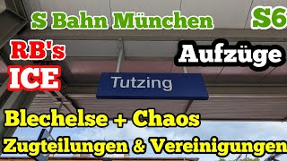 Tutzing mit S Bahn München RBs der Werdenfelsbahn Zugteilungen amp Vereinigungen ICE Blechelse [upl. by Nongim]