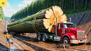 Extreme DANGEROUS Huge Wood Logging Truck  Biggest Heavy Equipment Machines 7 [upl. by Rimaa]