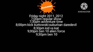 nickelodeon friday night schedule [upl. by Leribag]