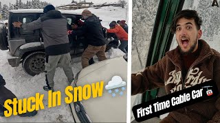 Stuck in 5 feet deep snow😱😭First time cable ride krli🔥 [upl. by Tilly]