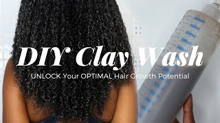 DIY CLAY WASH 💆🏾🚿 Reduce shedding Rejuvenate your scalp and Retain length [upl. by Justis363]