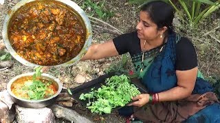 Tasty Chicken Gongura Recipe  Village Food Cooking Sorrel Leaves Curry Recipe  Easy Chicken Gravy [upl. by Laverne]