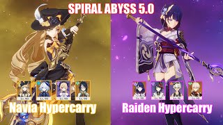 C0 Navia Hypercarry amp C0 Raiden Hypercarry  Spiral Abyss 50  Genshin Impact [upl. by Eicats]