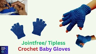 Jointfree Tipless Crochet Baby Gloves design4 Crochet baby Gloves gloves  crochet [upl. by Atnahc]