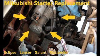 TUTORIAL Mitsubishi Starter Replacement DIY [upl. by Aihtela]