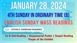 28 January 2024 English Sunday Mass Readings  4th Sunday In Ordinary Time B [upl. by Woodman]