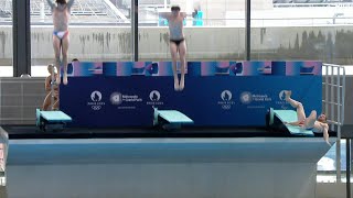 JO2024 un plongeur chute lors de linauguration du Centre aquatique  AFP Images [upl. by Pantheas]