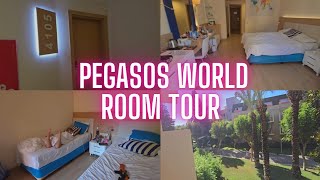 Pegasos world Turkey Deluxe family room tour ROOM 4105 [upl. by Acemat247]