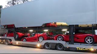 EXCLUSIVE LaFerrari Enzo F50 F40 amp 288 GTO SOUND unloading Concours DElegance of Knokke [upl. by Ciprian286]