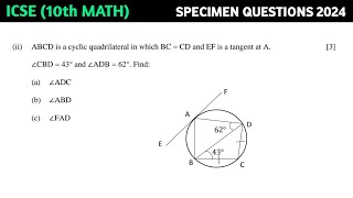 ABCD is a cyclic quadrilateral in which BC  CD and EF is a tangent at A ∠CBD  43° and ∠ADB  62° [upl. by Azyl]