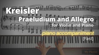 Kreisler  Praeludium and Allegro Piano Accompaniment Fast [upl. by Henryson819]