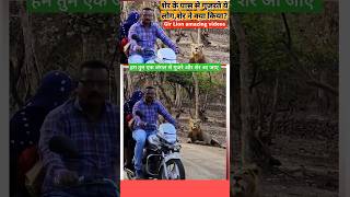 शेर के पास से बाइक लेकर निकला ये कपलCouple Near Lion girforest animals lion lionsafari [upl. by Nilra753]