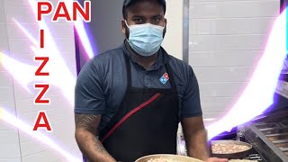 Making pan pizza Canadian panpizza pizza dominos [upl. by Wrdna]