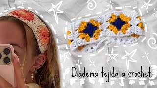 Diadema de grannys crochet  granny headband crochet [upl. by Tyson708]