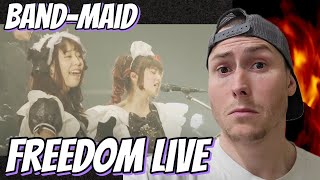 CRAZY DRUM SOLO  BANDMAID  FREEDOM Official Live Video Reaction  Breakdown [upl. by Nedloh]