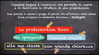 Come si fa lanalisi logica ripasso [upl. by Rodney615]