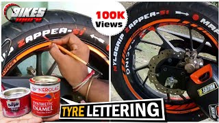 Tyre lettering highlight using paint  Tyre Stickering  DIY [upl. by Thilda]