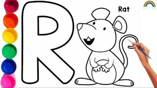 R is for Rat 🐀Colouring for Kids amp Toddlers  Draw Paint and Learn  Magic Colours [upl. by Fabrice]