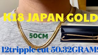 K18 japan gold necklace12tripple cut 5032grams 50cm Kihei [upl. by Noret361]