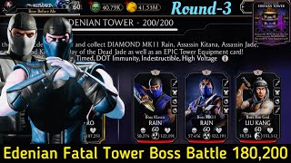 Edenian Fatal Tower Bosses Battle 180 amp 200 Fights  Rewards  MK Mobile [upl. by Nittirb11]