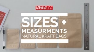 Natural Kraft Stand Up Pouches  Sizes amp Measurements  Copious Bags® [upl. by Osnohpla]