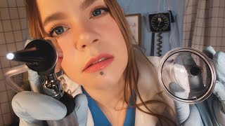 ASMR Hospital Audiologist Ear Exam  Ear Cupping Ear Cleaning [upl. by Ivz]