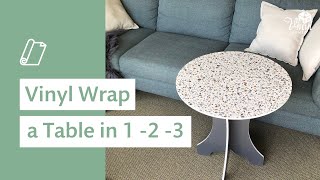 How to Vinyl Wrap A Table in 123 Table Makeover Made Easy with Self Adhesive Sticky Back Plastic [upl. by Harper370]