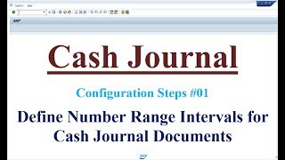 Cash Journal Config Steps 01 Define Number Range Intervals for Cash Journal Documents [upl. by Htinnek845]