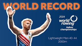 WORLD RECORD  2024 World Rowing Indoor Championships  Lightweight Mens 4044 2000m [upl. by Tann]