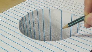 Round Hole Drawing Trick Art With Graphite Pencil [upl. by Sinnal]