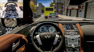 2019 Infiniti QX80  City Car Driving Steering Wheel Gameplay [upl. by Alyam]