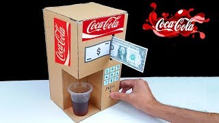 How to Make Coca Cola Fountain Machine from Cardboard at Home [upl. by Hannavahs]