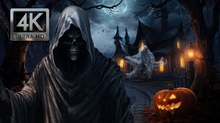 Spooky Village Halloween Ambience Spooky Sounds and Soft Crickets [upl. by Kong]