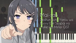 Maisan  Bunny Girl Senpai OST  Piano Arrangement Synthesia [upl. by Euqinmod302]