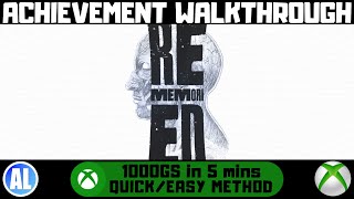 Rememoried Xbox Achievement Walkthrough  QuickEasy Method [upl. by Maxim]